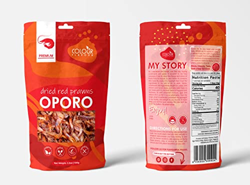 Colour Flavour Dried Red Shrimps (Oporo) 100g | Premium Nigerian Dried Seafood | Natural Smoked Red Prawns for Cooking & Seasoning | High-Protein, Rich Shrimp Flavor