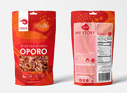 Colour Flavour Dried Red Shrimps (Oporo) 100g | Premium Nigerian Dried Seafood | Natural Smoked Red Prawns for Cooking & Seasoning | High-Protein, Rich Shrimp Flavor