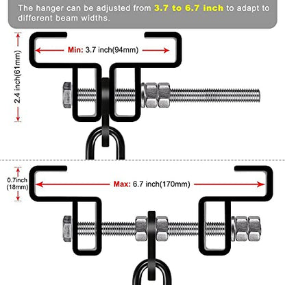 Dolibest Heavy Bag Hanger Bundle: Wall Ceiling Mount Hook with 360° Rotation & Heavy Duty I-Beam Hanger for Boxing, Muay Thai Training, and More (600 LB Capacity)