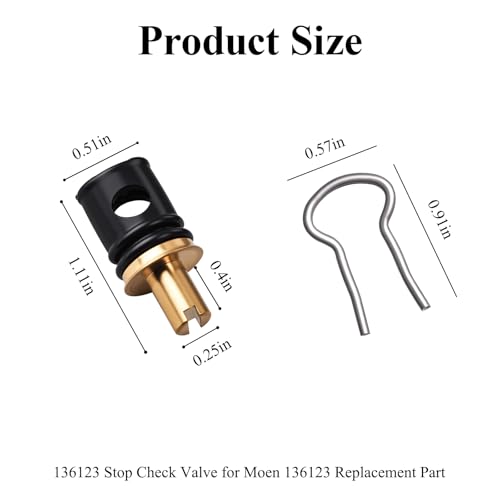 136123 Stop Check Valve for Moen 136123 Replacement Part (2 Pack)