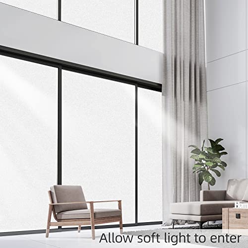 Frosted Window Privacy Film Glass Window Film Sun Blocking, Static Clings Removable Frosting Bathroom Door Window Covering, White,35.4 Inch x 78.74 Inch - color: Frosting White, size: 35.4inch x 78.74 inch