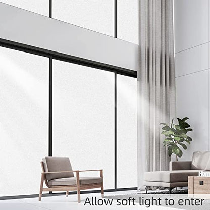 Frosted Window Privacy Film Glass Window Film Sun Blocking, Static Clings Removable Frosting Bathroom Door Window Covering, White,35.4 Inch x 78.74 Inch - color: Frosting White, size: 35.4inch x 78.74 inch