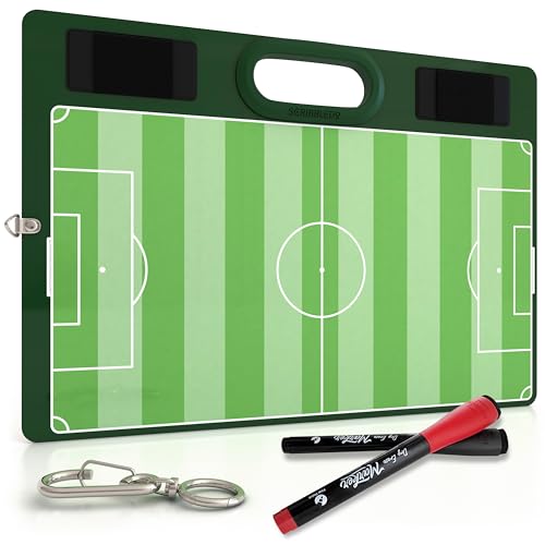 Soccer Dry Erase Coaching Board 15"x10.5" Whiteboard for Coaches - 2 Markers Included - Tactics Field Board for Soccer Coaching Equipment Accessories - Perfect Coach Gift