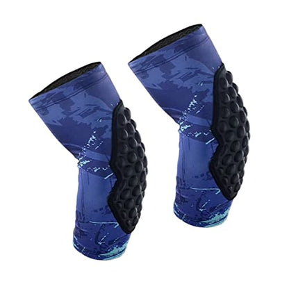 Topeter Knee Pads, Impact and Protective Compression Leg Sleeves, Suitable for Wrestling, Baseball, Hockey, 1 Pair (Blue L) - color: Blue, size: Large