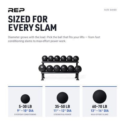 REP Weighted Slam Balls | Exercise and Fitness Balls for Strength Training, Soft Rubber Grip, Non-Bounce Medicine Ball | Cross Fit, Home Gym, Fitness, and Core Workouts