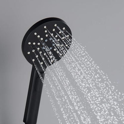 Circular 3 Settings ABS Handheld Shower Head, Multi-Function Showerhead with 3 Spray Modes, Ergonomic Design, Water-Efficient, Easy Install for Bathroom Showers, Matte Black Finish