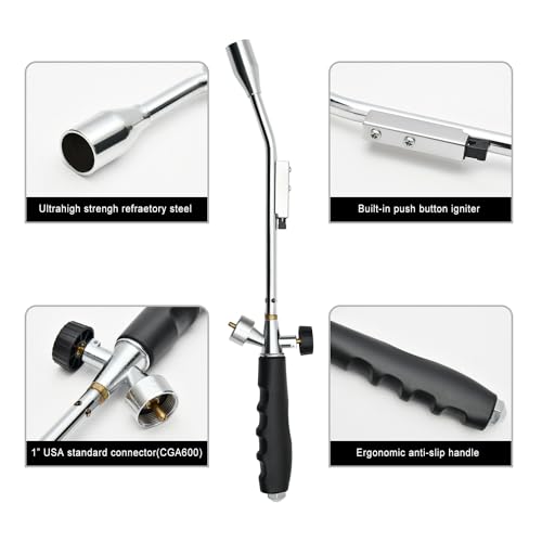 CAMPFIRE Grill Torch Charcoal Starter - Propane Torch, 50,000btu Flame Control Blow Torch With Ergonomic Handle For Charcoal Fire Starter,Weed Burner,Snowmelt(Fuel Not Included)