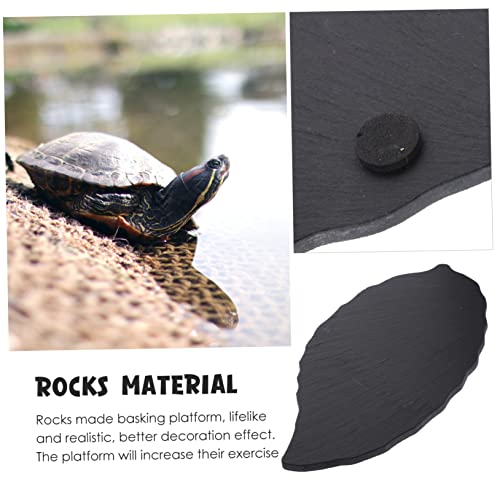 KOMBIUDA Turtle Basking Platform Rock Decorative Stone Mat for Turtles Frogs Lizards and Reptiles Natural Look for Aquariums and Terrariums