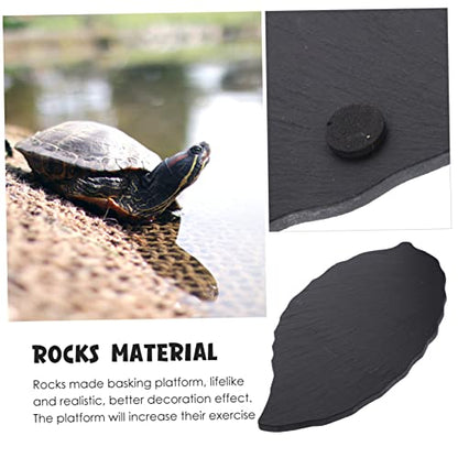 KOMBIUDA Turtle Basking Platform Rock Decorative Stone Mat for Turtles Frogs Lizards and Reptiles Natural Look for Aquariums and Terrariums