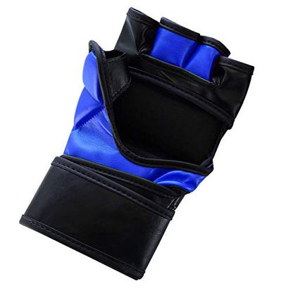 MMA Gloves, UFC Kickboxing Gloves, MMA Sparring Gloves, MMA Training Equipment, Fighting Gloves for Mixed Martial-Arts, MMA Training Gloves Adults Men & Women by BeSmart - color: Blue, size: X-Large