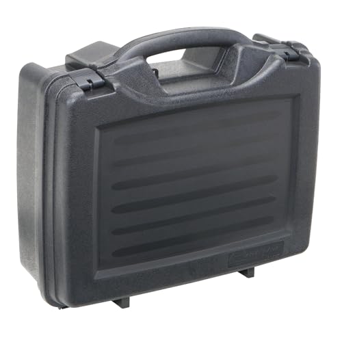 Plano Protector Series Four Pistol Case, Large, Black, Hunting Gun Case with Padlock Tabs and Foam Padding, Hard Plastic Pistol and Accessory Case