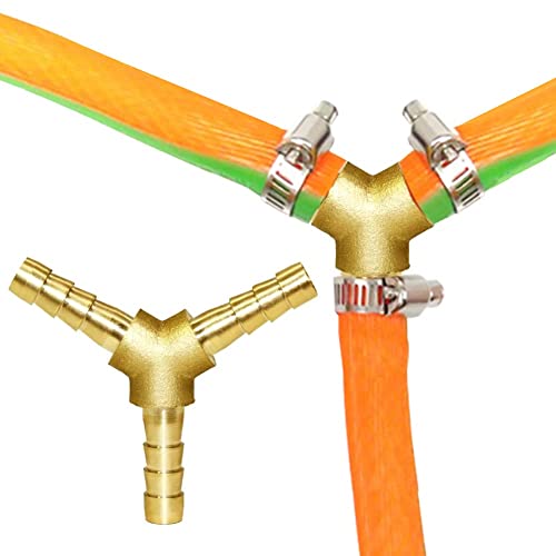 5/32" Hose Barb Y Shaped 3 Way Union Fitting Adapter Intersection/Split Brass Water/Fuel/Air - size: 5/32"