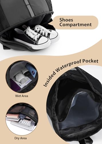 U・helper Drawstring Gym Backpack, Sports Cinch Sack, Swimming & Travel - color: Black