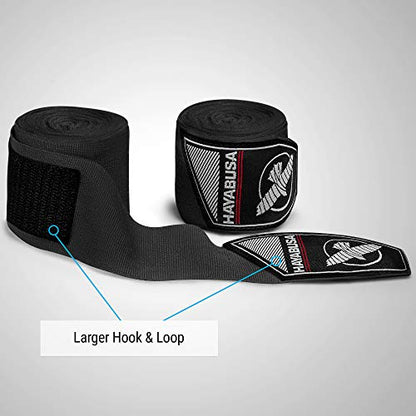 Hayabusa 4.0 Perfect Stretch Boxing Hand Wraps | Boxing Hand Wraps, Boxing Wraps, Muay Thai Hand Wraps, Wrist Wraps Boxing, Hand Wraps for Boxing Gloves, 180 Inch Hand Wraps - color: Black, size: 180"