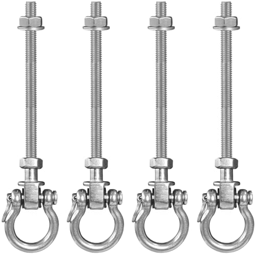Heavy Duty Swing Hangers with Quiet Bearings, 3000 LB AntiRust Capacity Hammock Hanger, 2 Pack Stainless Steel Porch Swing Hardware Accessories for Porch Playground Yoga Heavy Bag (4pcs 9.25'') - color: 4pcs 9.25''