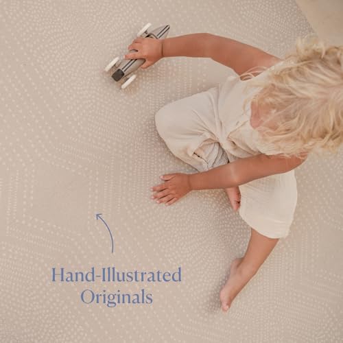 Toddlekind Haven Puzzle Playmat, 4x6 Non-Toxic Interlocking Foam Floor Mat | 4' X 6' Non-Toxic EVA Foam Tiles, Durable, Odorless, Wipe-Clean Playroom Floor Mat, Easy Assembly - color: Latte