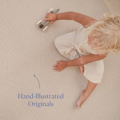 Toddlekind Haven Puzzle Playmat, 4x6 Non-Toxic Interlocking Foam Floor Mat | 4' X 6' Non-Toxic EVA Foam Tiles, Durable, Odorless, Wipe-Clean Playroom Floor Mat, Easy Assembly - color: Latte
