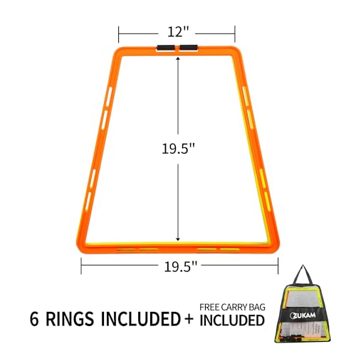 Trapezoid Agility Rings for Speed Training & Agility Footwork Training Speed Hurdles Ladder with Carrying Bag - size: 6 Rings