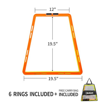 Trapezoid Agility Rings for Speed Training & Agility Footwork Training Speed Hurdles Ladder with Carrying Bag - size: 6 Rings