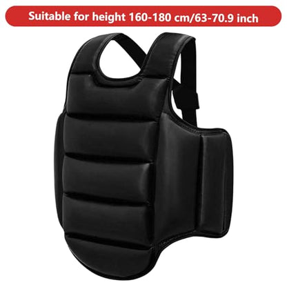 Boxing Body Pad|Boxing Body Protector, Reversible Chest Protector, Adjustable Taekwondo Sparring Gear, Sponge Training Equipment Black & White