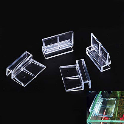 Ochine 4 PCS Aquarium Lid Clips, Transparent Aquarium Lid Clips, Clear Acrylic Fish Tank Lid Holder Aquarium Cover Support Clamps for Rimless Aquarium Glass Top, Fish Tank Cover, Aquarium Hoods