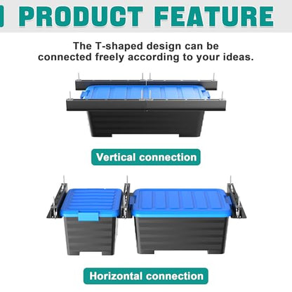 EVERHANGER Ceiling Storage Rack, Heavy Duty Garage Overhead Storage Rack | Adjustable Garage Ceiling Bin Storage System, 5 Sets for 4 Bins, 16 Inch - style: For 7 Bins