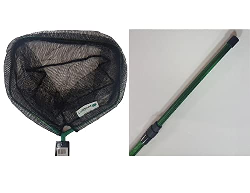 PondXpert Net System Fish Catching Net Head 12'' (30cm) Diameter & Telescoping Pole, Extends to 4'9" (1.5m), Allows Safe Transfer of Delicate Pond Fish and Skimming Small Debris