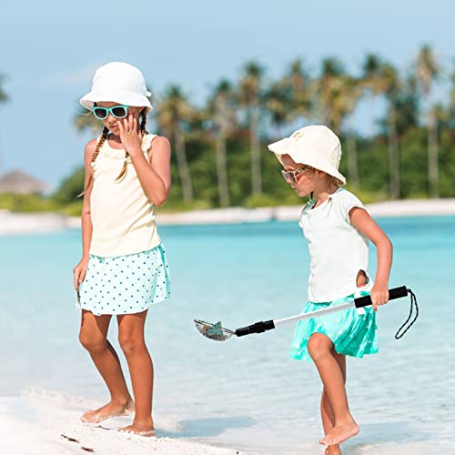 3 Pack Sand Sifter Tools - Beach Scoop for Beachcombing Shell & Rock，Shark Tooth Sifter Collect Seashell Hunting Rocks Sifting, 32.6” Long Adjustable Telescoping Shovel with 4.1” Sieve Basket