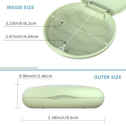 Retainer Case, Slim Aligner Case, Natural wheat straw material (Green) - color: Green