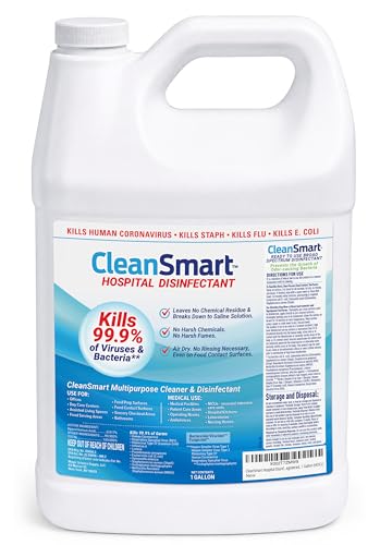 CleanSmart Hospital Disinfectant, Hypochlorous Acid Technology, 1 Gallon | Kills 99.9% of Viruses and Bacteria, EPA Registered, Professional Strength Sanitizer for Businesses, Schools, and Restaurants - size: 128 Fl Oz (Pack of 1)