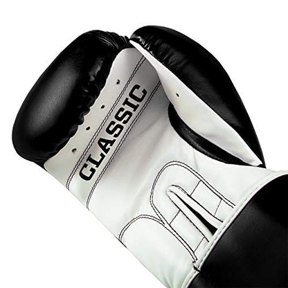 Title Classic Pro Style Training Gloves 3.0 - Boxing Gloves, Boxing Training Gloves, MMA Gloves, Oz Training Gloves, Kickboxing Gloves, Punching Bag Gloves, Sparring Gloves - color: Black/White, size: 12 oz