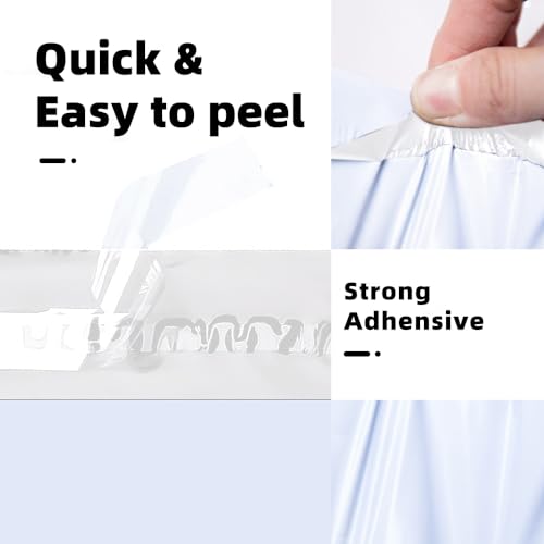 POLYSELLS 200 pcs 10x13 Inches White (Silver) Poly Mailers Shipping Envelopes, Strong Adhesive Sealing, Waterproof, and Tear-resistant Postal Mailing Bags for Small Business, Clothes - size: 10"x13" 200 PCS