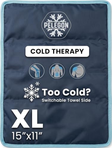 Pelegon Large Ice Packs for Injuries Reusable XL (11" x 15") Ice Pack for Back, Reusable Gel Ice Pack for Knee, Flexible Cold Pack for Shoulder, Hip & Neck, Soft Fabric Side, Leakproof Design - 1 Pack - size: XL (1 Pack)