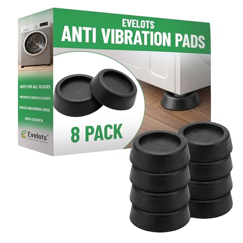 Evelots Anti Vibration Pads for Washing Machine - 8 Pack - Washer Dryer Pedestal Pads - Noise Dampening Support - Floor Protection - Stabilize Washer and Dryer