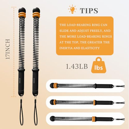 Ropeless Battle Ropes for Home Gym, Cordless Battle Rope for HIIT & Cardio (Black with Ring) - style: Black with ring