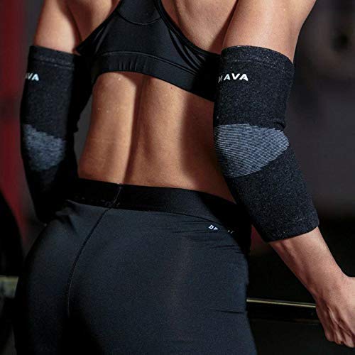 Mava Sports Elbow Sleeve Weightlifting Bamboo Charcoal Fiber Compression Support Sleeve for Tendonitis, Tennis, and Golf Elbow Relief – Reduces Elbow Joint Pain - size: X-Large