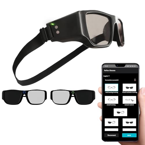 Netrix Reflex Strobe Glasses for Sports Training, Reaction Speed Trainer | Tennis training equipment•vision training strobe glasses•eye training glasses•Magnetic Charging•Touch Control