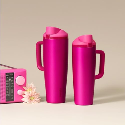 Owala FreeSip Tumbler Stainless Steel Water Bottle 40 oz Read My Lips | Triple-Layer Insulation | Leak-Proof Lid with Push-Button | Double Threaded Lid for Left and Right-Handed Drinking - color: Read My Lips, size: 40 Ounces