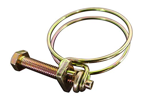 Double Wire Band Style 1 3/8” – 1 5/8” (37-42 mm) diameter x 1/2” wide, Adjustable Screw-Style, Hose Clamps, Hex/Phillips Head Screw, Includes 4 Clamps, by Tech Team