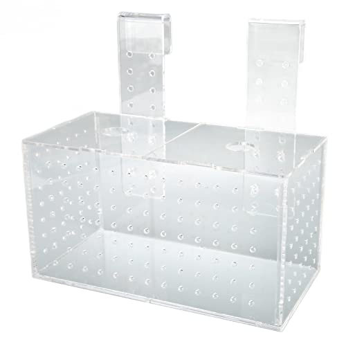 Transparent Fish Breeding Isolation Box with Lid for Aquarium 23x11x12cm Easy Hook Installation Hatchery for Small Fish (20 * 10 * 11CM)
