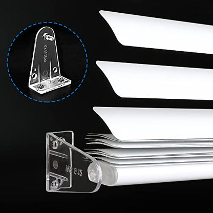 2 Inch 4pcs Blinds Hold Down Brackets, Clear Plastic Door Blinds Bottom Bracket, Blind Bottom Rail Hold Clips for Horizontal Blinds Shades Windows Doors