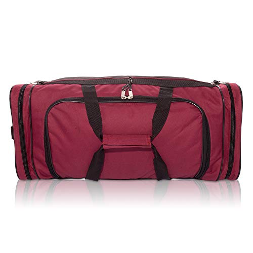 DALIX 25" Extra Large Vacation Travel Duffle Bag (Black, Grey, Navy Blue, Red, Camo) - color: Maroon