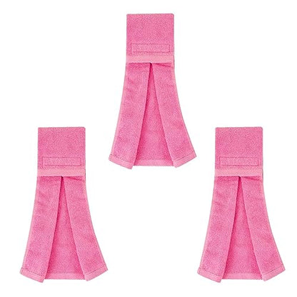 TUYUU Cotton Football Towels Youth Softball Pitching Velcro Sweat - color: Pink-3 Pack