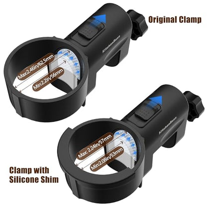 Sous Vide Bracket Clamp Replacement: KitchenBoss Sousvide Fixing Bracket with Silicone Shim, Compatible with Anova, Greater Goods, Fits Sous-vide in The 2.08-2.46 Inch Diameter Range, BK300B