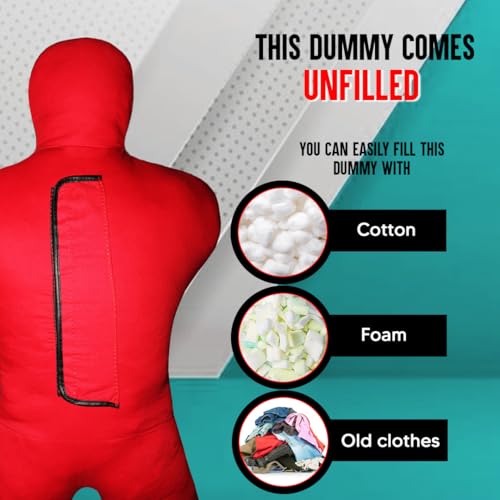 Bestzo Kids MMA Grappling Dummy - Unfilled Canvas Wrestling & BJJ Training Bag for Judo, Karate & Self Defense (48-Inch)
