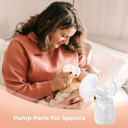 Hranio Breast Pump Parts Compatible with Spectra Replacement Pump Parts 17mm Flange, Spectra Pump Parts S1 S2 Replacements Full Set 2 Set (Full SET-17MM)