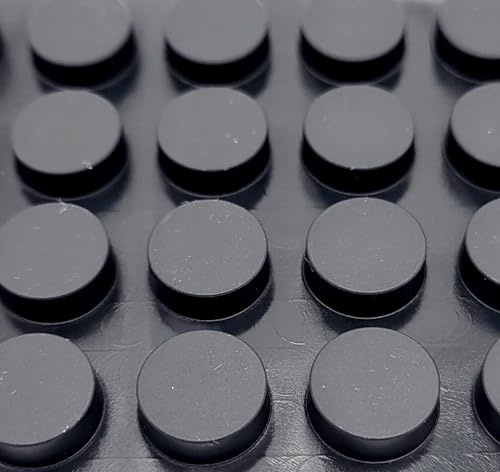 1/2" Round Silicone Rubber Bumper Feet Pads 3/16" Thick Adhesive Backed Lifters for Electronics Furniture and DIY Projects Waterproof Anti Vibration Pads (Sheet of 24)
