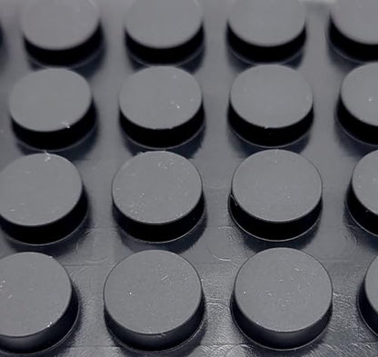 1/2" Round Silicone Rubber Bumper Feet Pads 3/16" Thick Adhesive Backed Lifters for Electronics Furniture and DIY Projects Waterproof Anti Vibration Pads (Sheet of 24)