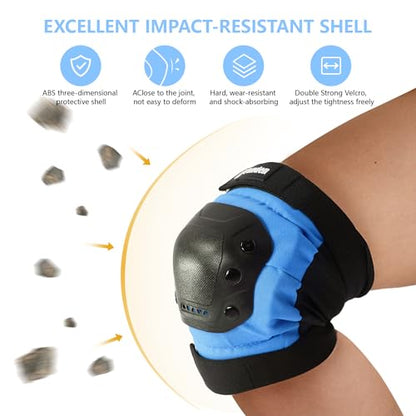Tanden Skate Protective Gear Adult Knee Pads and Elbow Pads Set Wrist Guard - color: Blue, size: Youth (9-15 years)