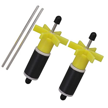 Submersible Pump Impeller Rotor Yellow 16mm Replacement Parts with Shaft Pack of 2